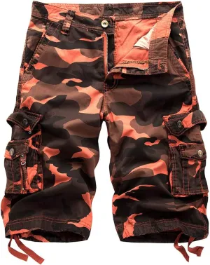 IDEALSANXUN Men's Casual Loose Fit Multi-Pockets Military Cargo Shorts