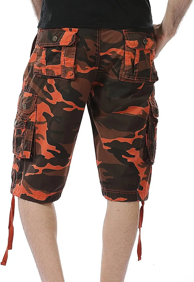 IDEALSANXUN Men's Casual Loose Fit Multi-Pockets Military Cargo Shorts