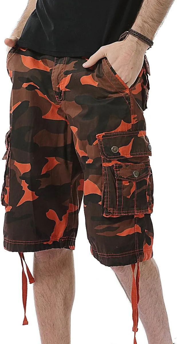 IDEALSANXUN Men's Casual Loose Fit Multi-Pockets Military Cargo Shorts