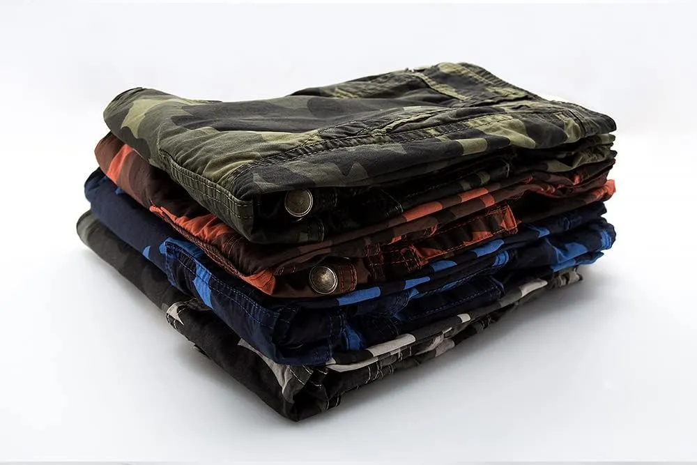 IDEALSANXUN Men's Casual Loose Fit Multi-Pockets Military Cargo Shorts