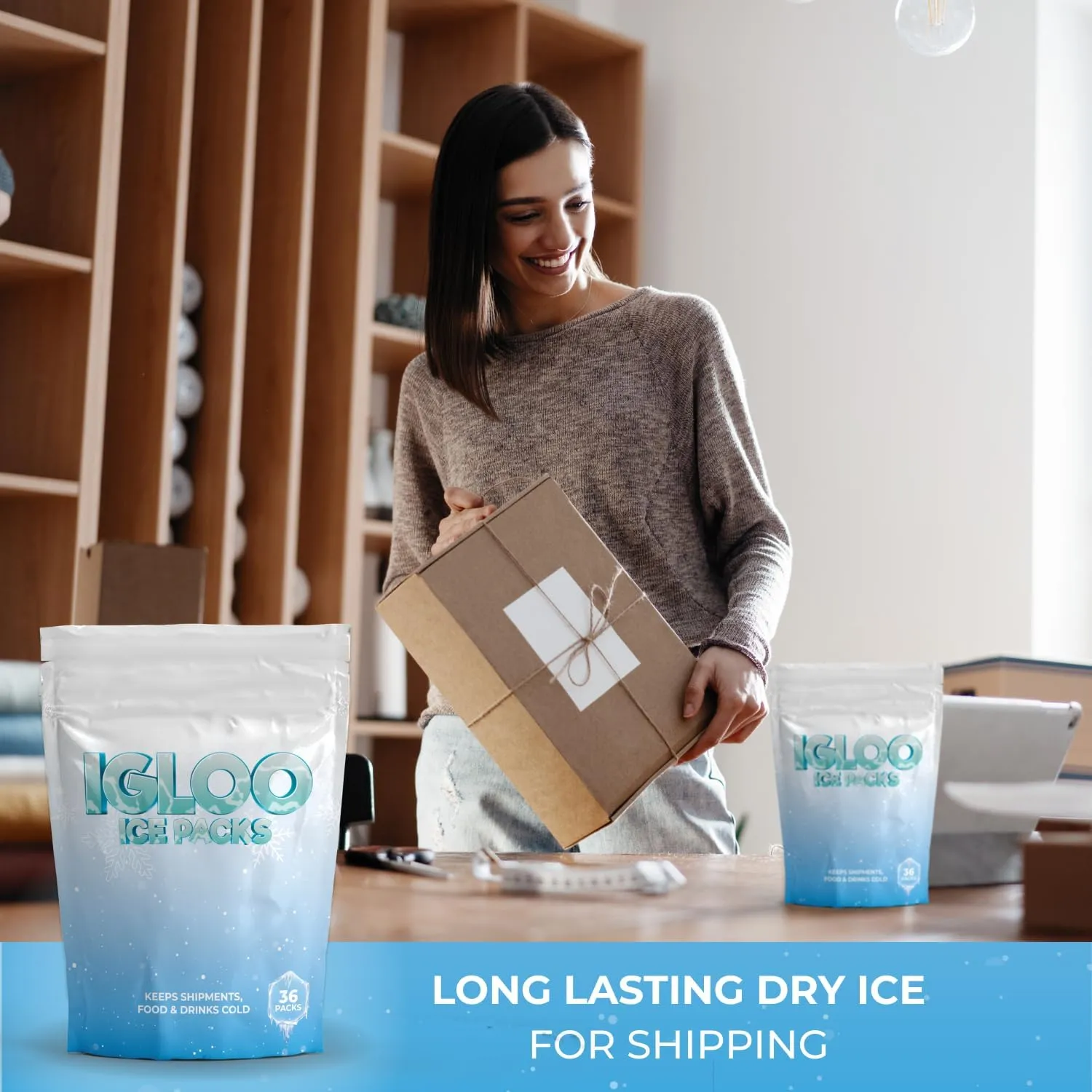 Igloo Instant Ice Packs for Shipping - Dry Ice for Shipping Frozen Food | Ice Gel for Lunch Bags Long-Lasting Cold Packs for Coolers, Ice Bag for Shipping Frozen Food Reusable Dry Ice Packs (36 Pack)