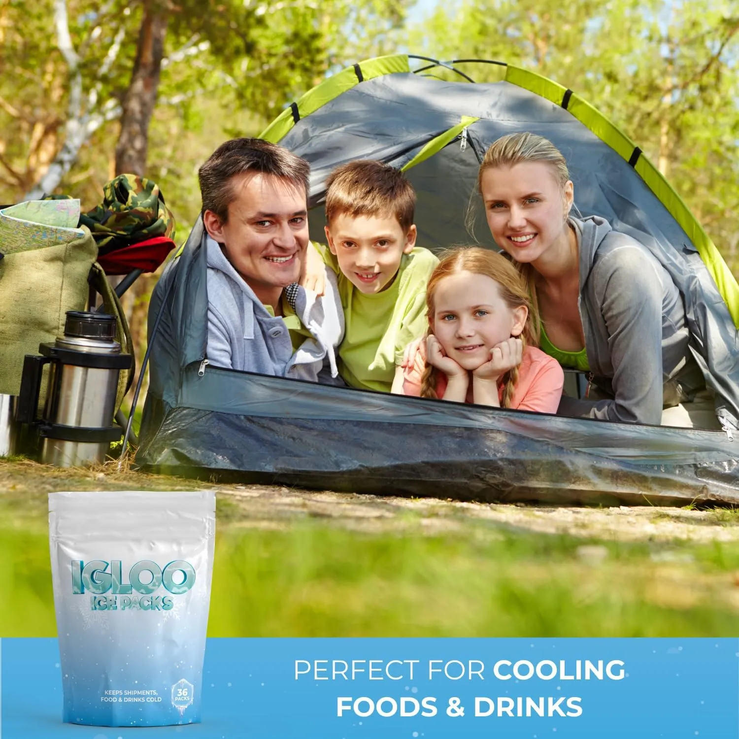 Igloo Instant Ice Packs for Shipping - Dry Ice for Shipping Frozen Food | Ice Gel for Lunch Bags Long-Lasting Cold Packs for Coolers, Ice Bag for Shipping Frozen Food Reusable Dry Ice Packs (36 Pack)