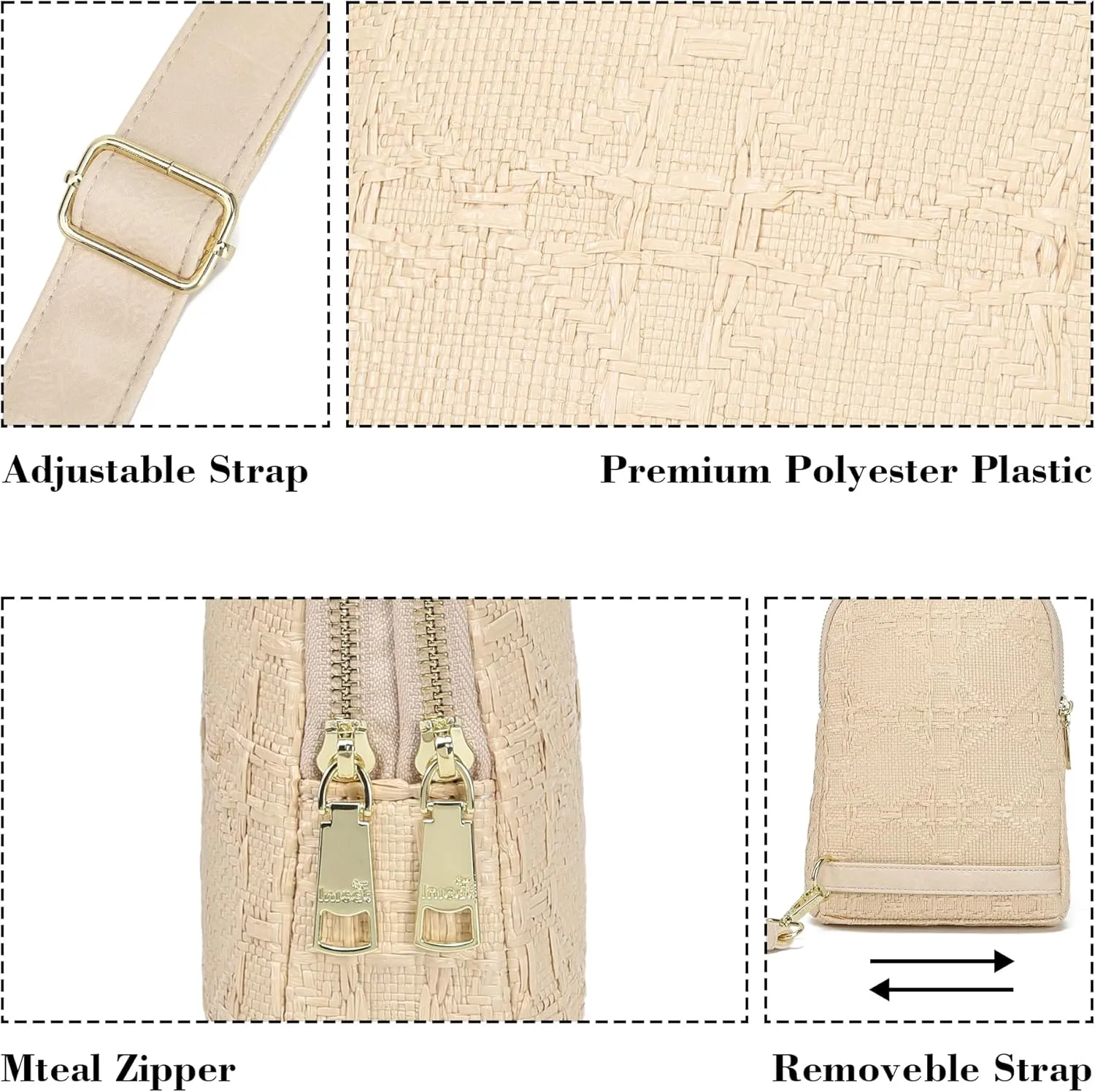 INICAT Summer Straw Bag Small Sling Beach Bag Crossbody Bags for Women