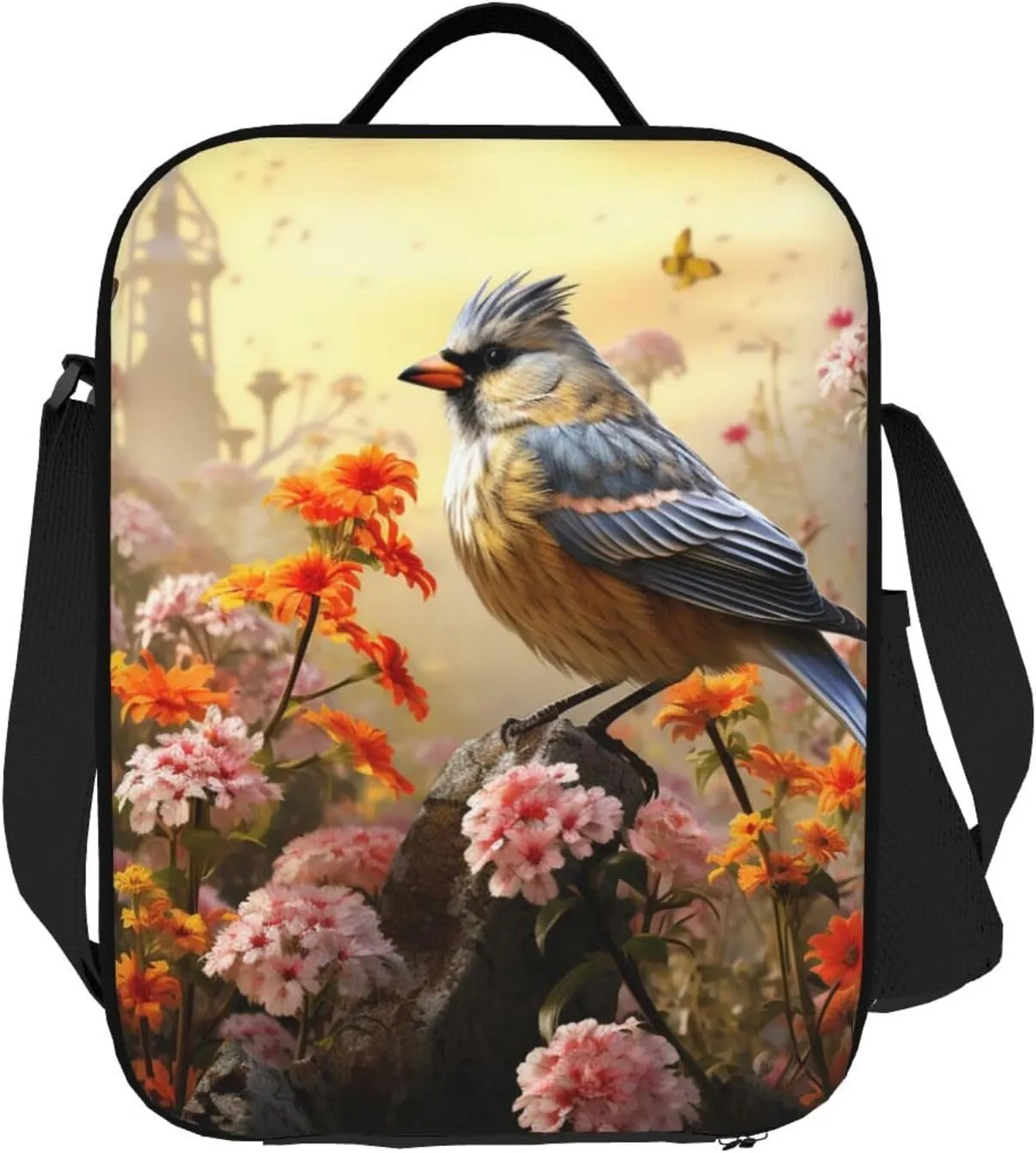 Insulated Lunch Bag Lunch Box for Women Men Sparrow Birds Sing Lunch bag Lunch Tote Bags for Work Office