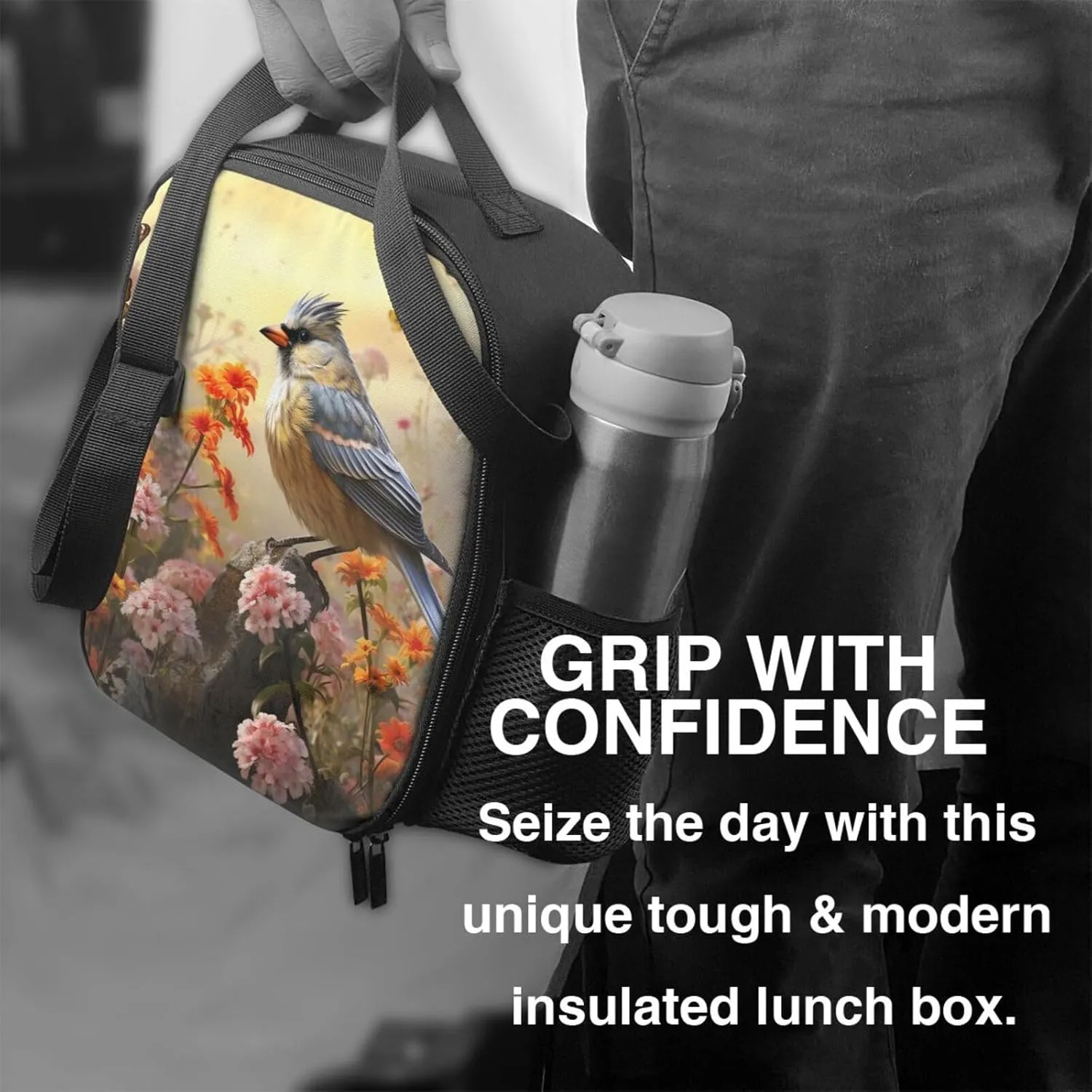Insulated Lunch Bag Lunch Box for Women Men Sparrow Birds Sing Lunch bag Lunch Tote Bags for Work Office