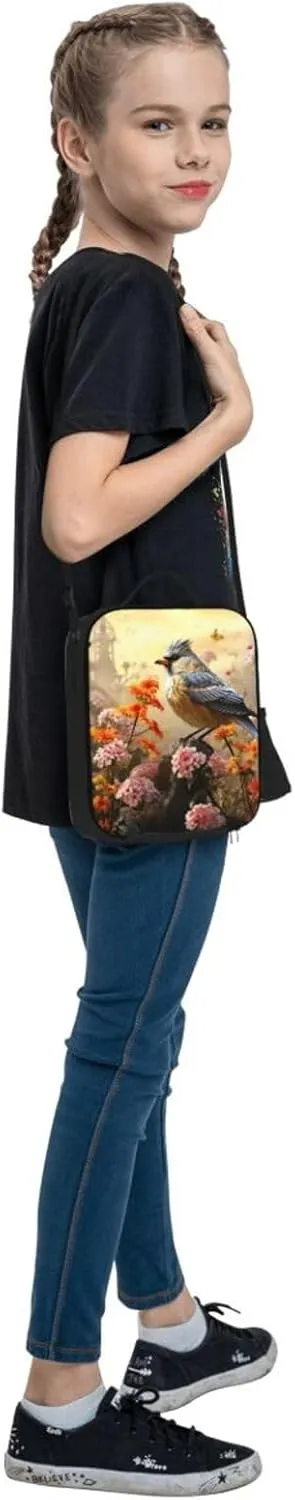 Insulated Lunch Bag Lunch Box for Women Men Sparrow Birds Sing Lunch bag Lunch Tote Bags for Work Office