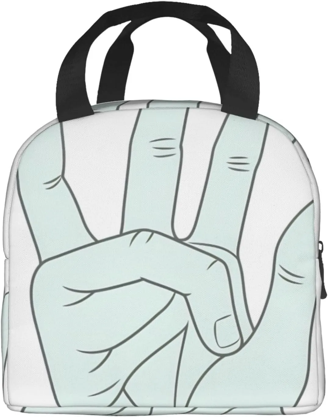 Insulated Lunch bag Lunch box for Women Sign Language Alphabet Lunchbox Portable Lunch Tote Bag