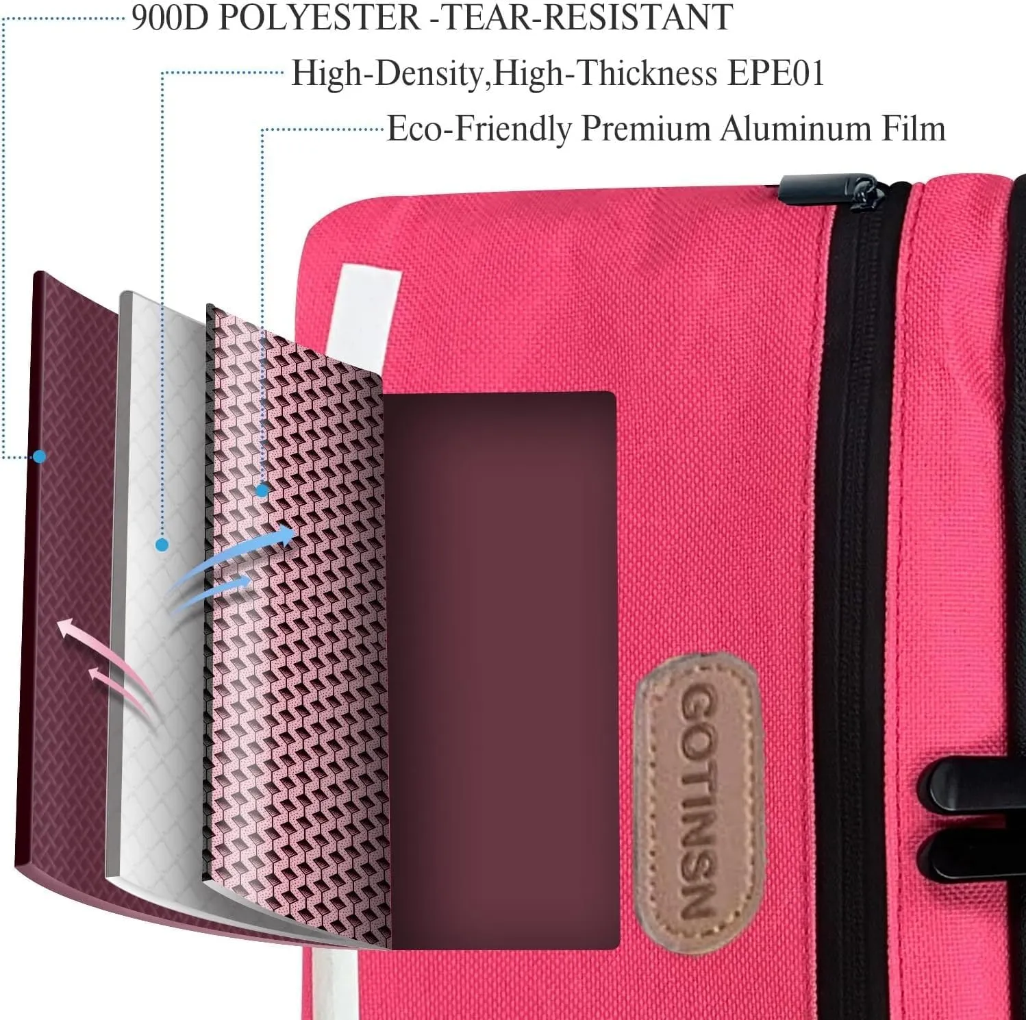 Insulated Lunch Bag Reusable Cooler Lunch Box Bag 6L Handbag Leakproof Thermal Cold Tote as a Bike Handlebar Bag for Travel Cycling Hiking Beach Work Picnic Women Girl Pink
