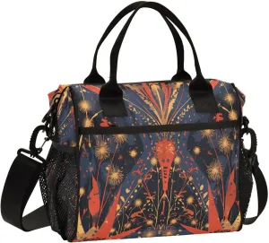 Insulated Lunch Bag Women - Mystic Blossom Symphony Dandelion Lunch Box for Men, Leak Resistant, Adjustable Shoulder Strap, Durability Nylon, for Work, Travel, Outdoor Activities