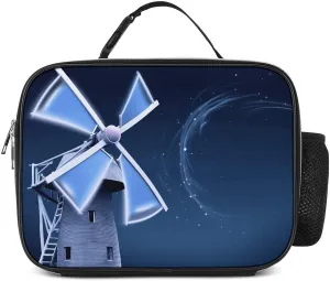 Insulated Lunch Bags for Women Windmill Blue Reusable Lunch Boxes Waterproof Shoulder Bag Lunch Cooler Bag for Work