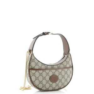 Interlocking G Patch Half Moon Hobo GG Coated Canvas Mini
