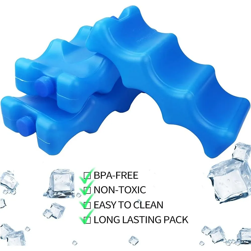 ISUSSER Pack of 3 Reusable Ice Packs for Breastmilk Storage, Bottle Ice Packs for Breastfeeding Mom, Blue