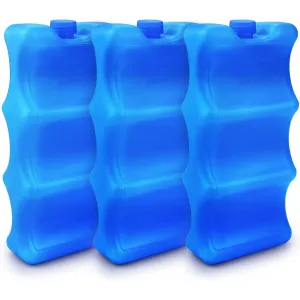 ISUSSER Pack of 3 Reusable Ice Packs for Breastmilk Storage, Bottle Ice Packs for Breastfeeding Mom, Blue