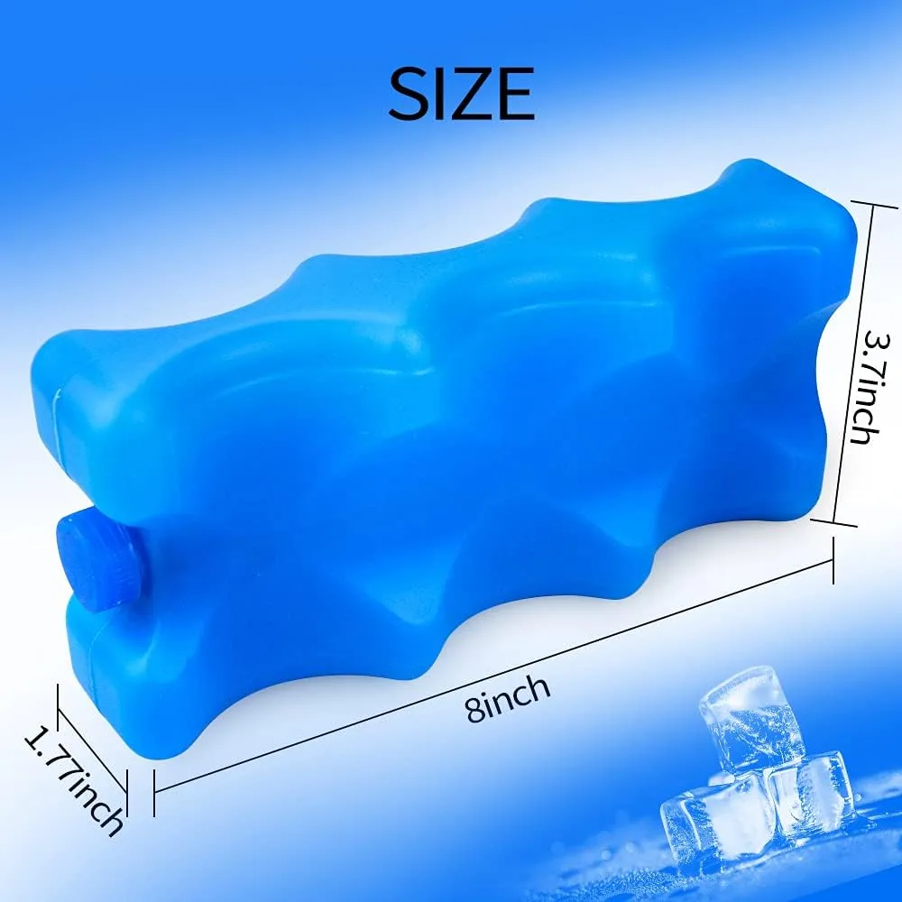 ISUSSER Pack of 3 Reusable Ice Packs for Breastmilk Storage, Bottle Ice Packs for Breastfeeding Mom, Blue
