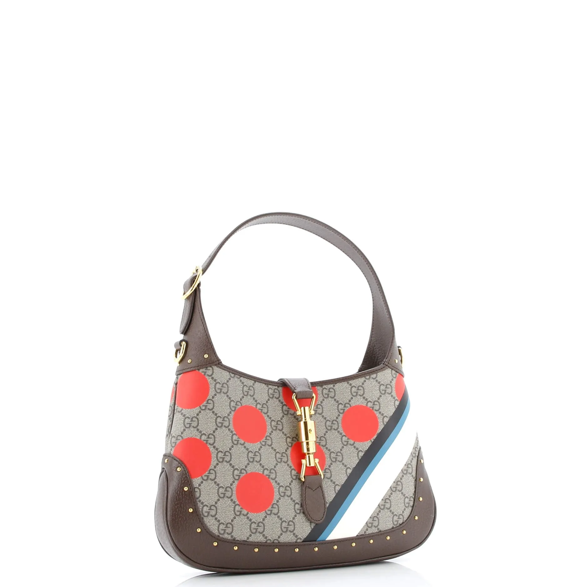Jackie 1961 Hobo Studded Printed GG Coated Canvas Small