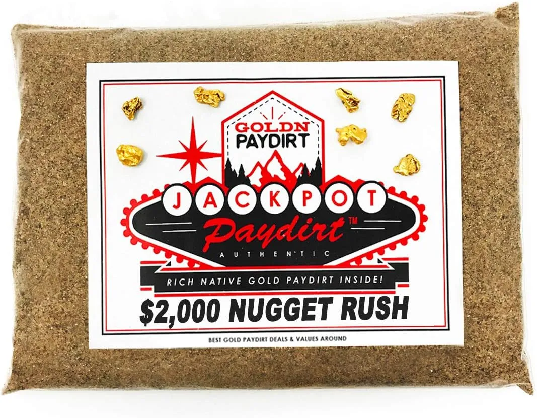 Jackpot '2K Nugget Rush' Gold Paydirt Panning Pay Dirt Bag – Gold Prospecting Concentrate