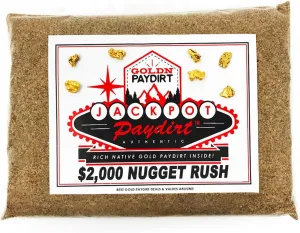 Jackpot '2K Nugget Rush' Gold Paydirt Panning Pay Dirt Bag – Gold Prospecting Concentrate