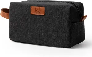 Janhavi Makeup Bag, Travel size Toiletries Bag Waterproof, Men's Accessories Case, Personalized Laser Engraved Initials & Wheat Ear, Travel Bags for Men, boyfriends Gift Box Men(Dark Grey W)