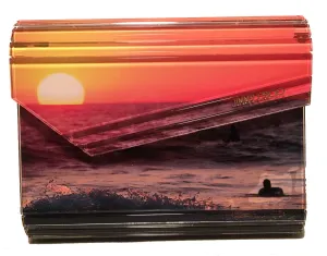 Jimmy Choo Ocean Surfer Sunset Print Acrylic Clutch