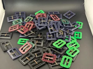 Job lot of early plastic antique vintage belt buckles as shown ideal for repurposing steampunk harvest reworking art deco millinery