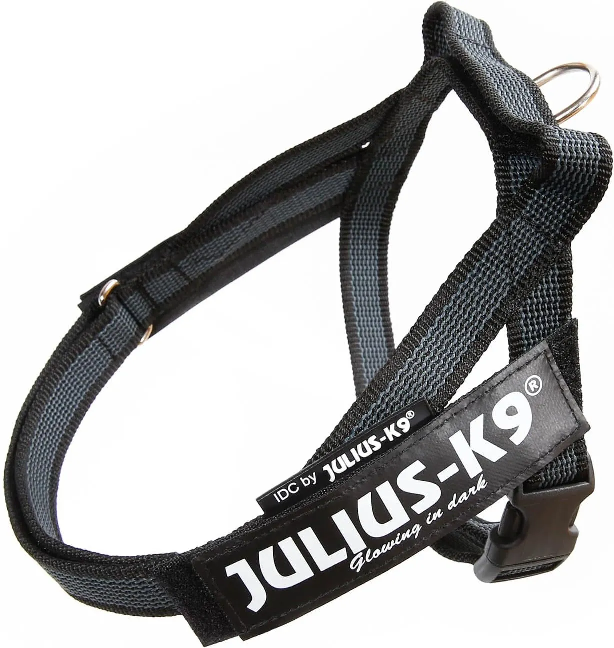 Julius-K9, 16IDC-MM-2015, IDC Color & Gray Belt Harness for Dogs, Size: Mini-Mini, Black-Gray