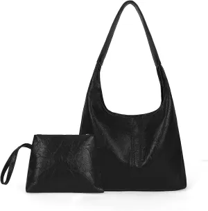 Juoxeepy Leather Tote Bag Women Hobo Handbag Faux Leather Shoulder Bag College Tote Bag Fall Purse for Work Travel