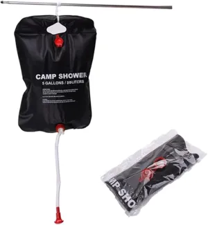 Kangkai Shower Bag for Camp, 5 Gallons/20L,Removable Hose and On-Off Switchable Shower Head for Camping Beach Swimming Outdoor Traveling