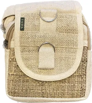 Karma Handicrafts Hippie Eco Friendly THC Free Natural Color Hemp Bag Passport Side Purse Nepal SB10