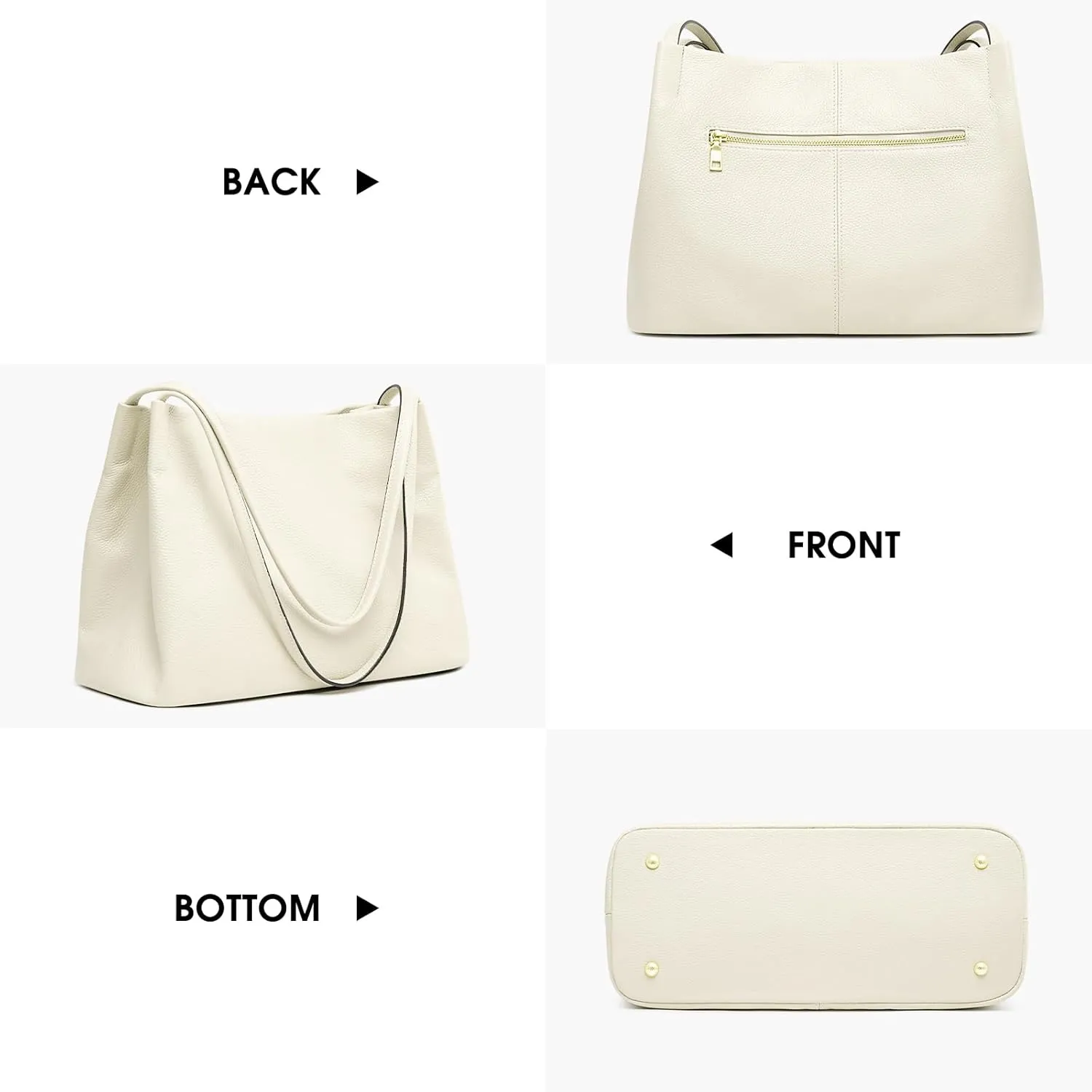 Kattee Leather Tote Bags for Women, Casual Shoulder Hobo Purses and Handbags, Top Magnetic Snap Closure