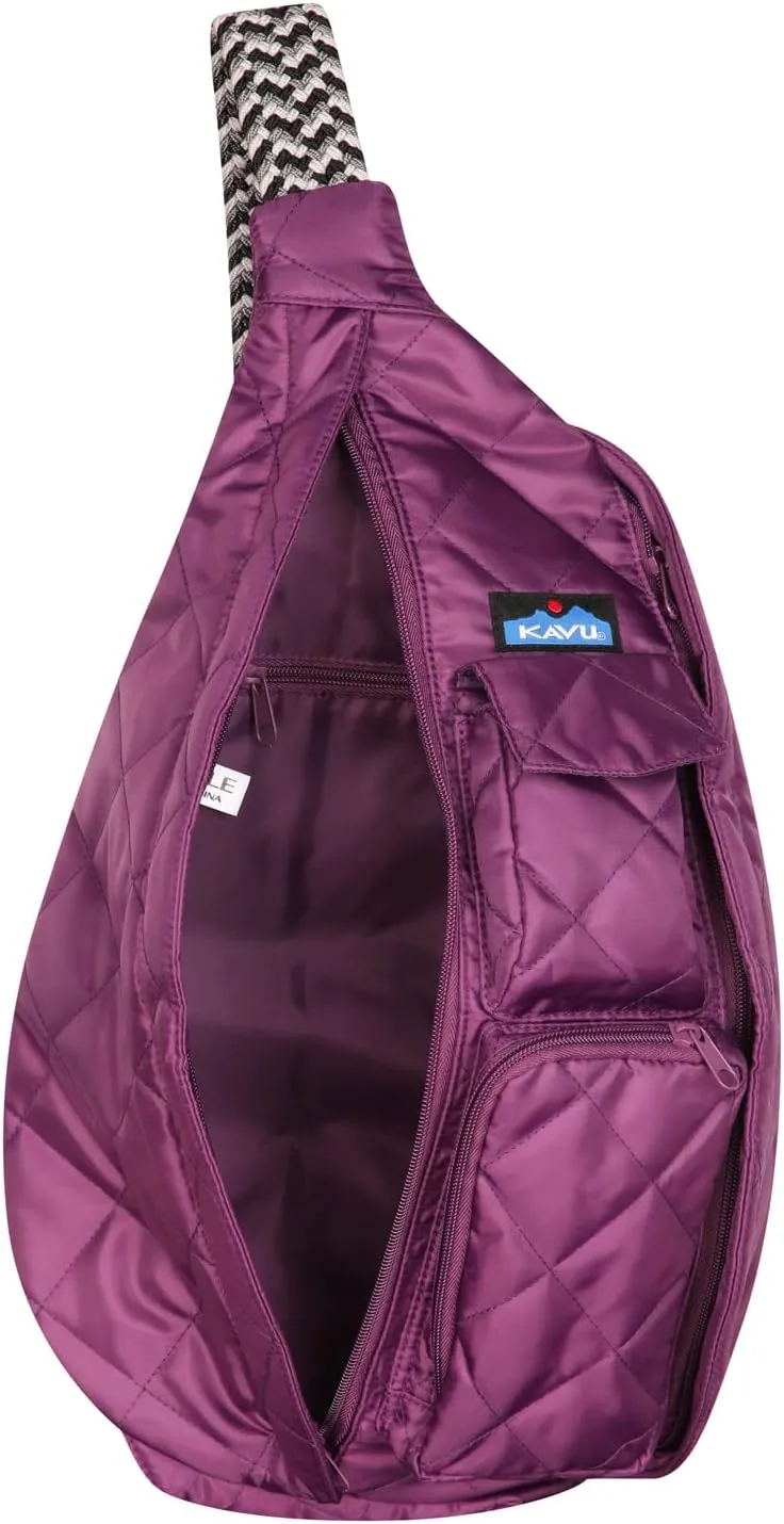KAVU Original Rope Puff Diamond Quilted Mini Sling Pack - Sunset Purple