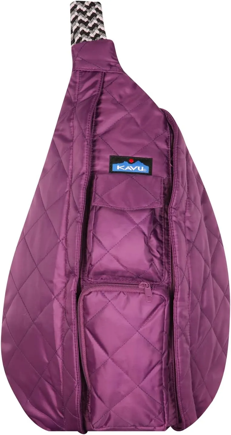 KAVU Original Rope Puff Diamond Quilted Mini Sling Pack - Sunset Purple