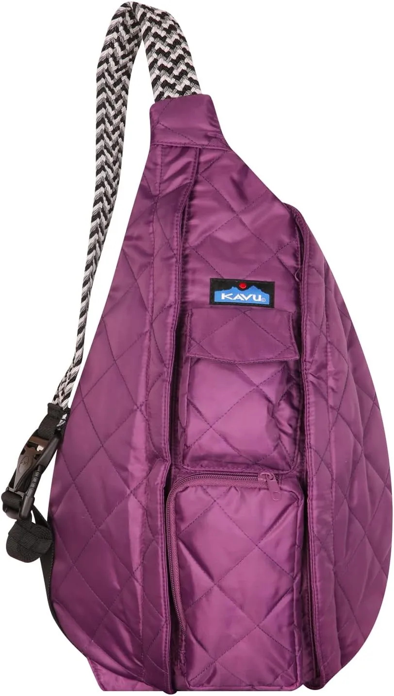 KAVU Original Rope Puff Diamond Quilted Mini Sling Pack - Sunset Purple