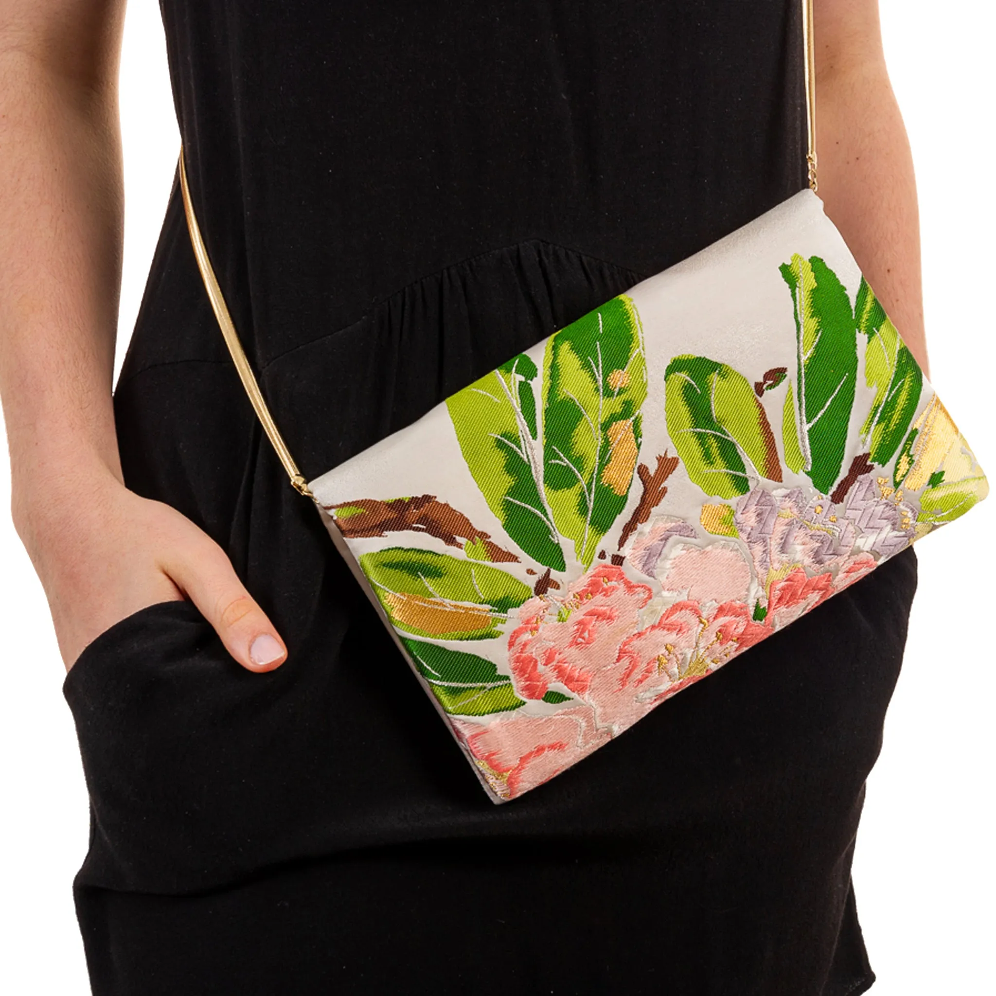 Kawaii Cute: Upcycled Obi Envelope Clutch/Shoulder Bag
