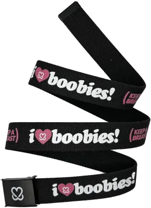 Keep A Breast The i love boobies! Black Web Belt