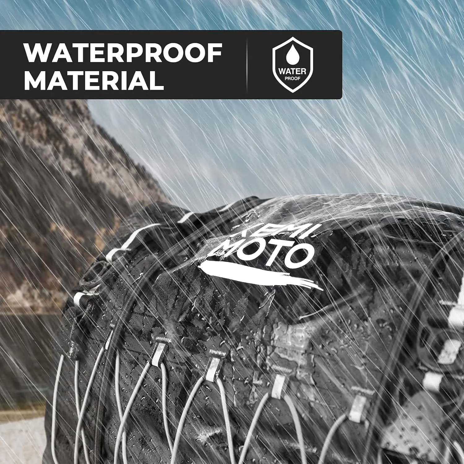 KEMIMOTO Motorcycle Dry Duffel Bag 50L Waterproof with Mounting Straps and Outside Pockets Luggage Gear Tail Bags