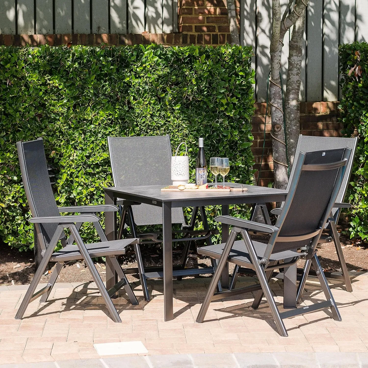 KETTLER Basic Plus 5-Piece Dining Set - Multi-Position Chairs