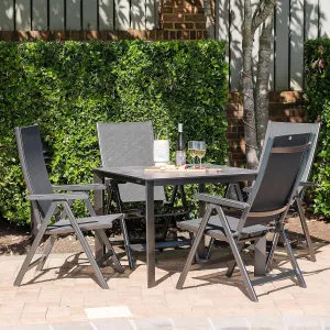 KETTLER Basic Plus 5-Piece Dining Set - Multi-Position Chairs