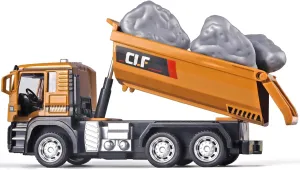 Kids Dump Truck Metal DieCast Cab Construction Trucks,Pull Back Dump Truck Toy with Lights and Sounds,Toy Dump Trucks for Boys Age 4-7