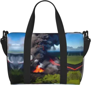 Kilauea Volcano Bloom Travel Bags, Weekender Carry On For Women, Sports Gym Bag, Workout Duffel Bag,Overnight