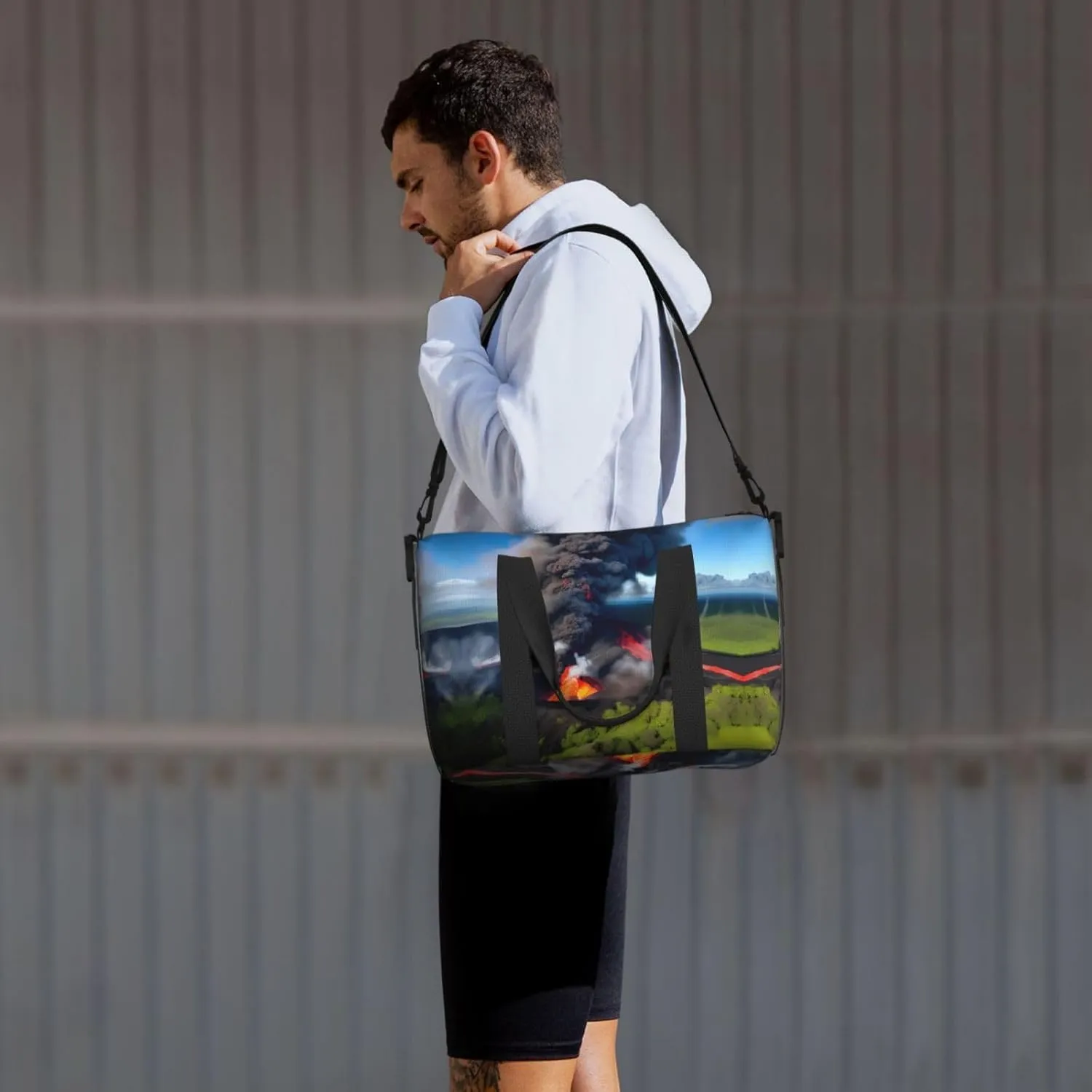 Kilauea Volcano Bloom Travel Bags, Weekender Carry On For Women, Sports Gym Bag, Workout Duffel Bag,Overnight