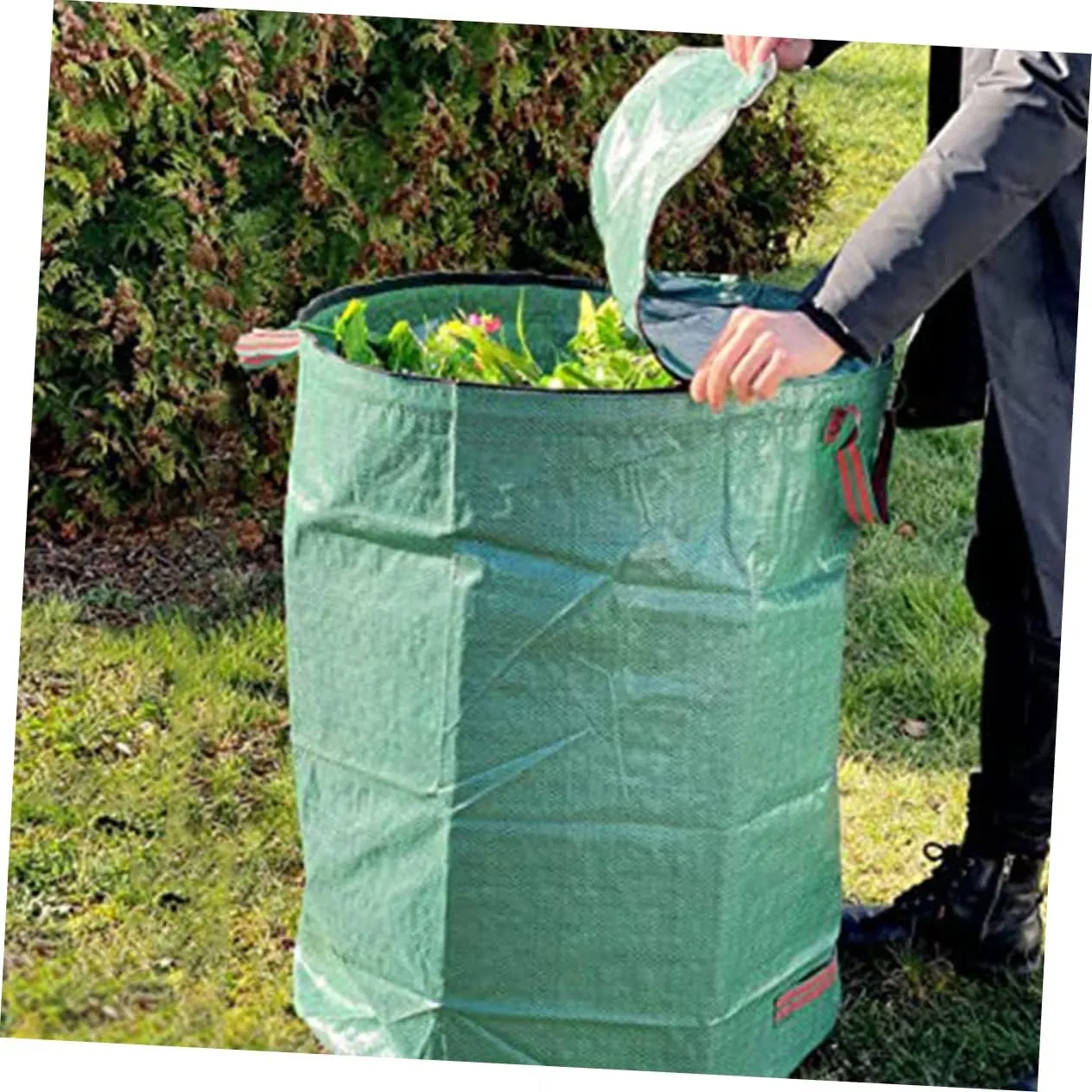 Kisangel Garbage Bags Fallen Leaf Collection Bag Large Storage Bucket Pp Material Leakproof