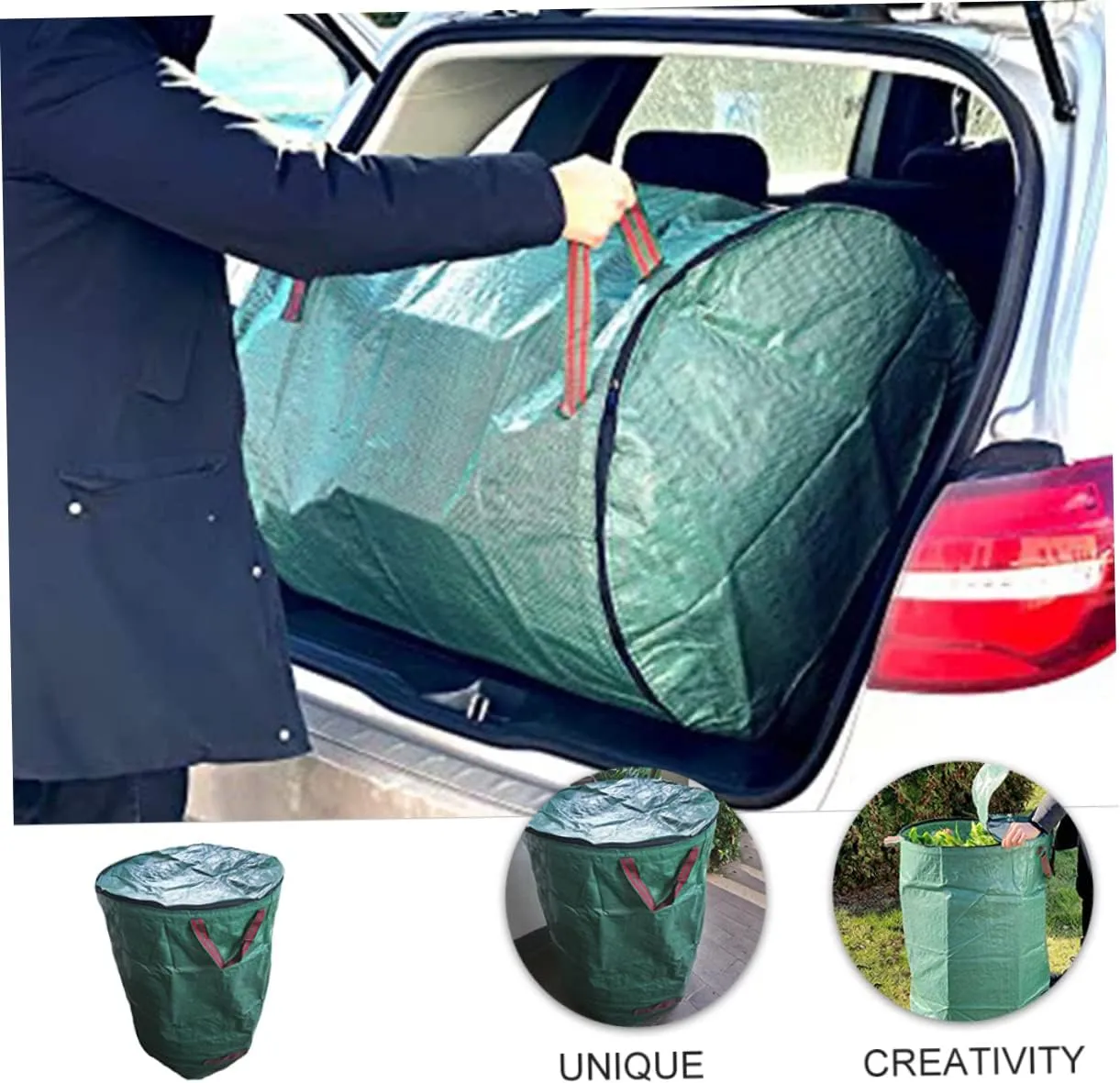 Kisangel Garbage Bags Fallen Leaf Collection Bag Large Storage Bucket Pp Material Leakproof