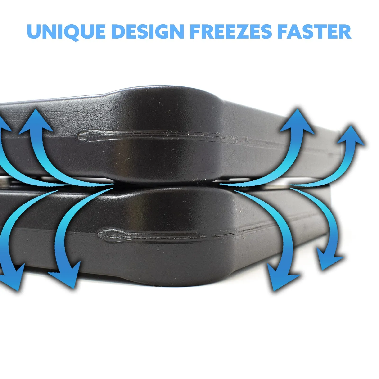Kona Black/Ice Large Ice Packs for Coolers - Long Lasting Design - Refreezable Reusable Cooler Ice Pack (4)