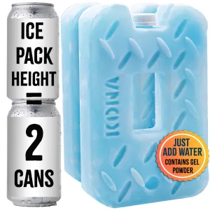 Kona Blue Ice 2 Pound Ice Packs for Coolers - Long Lasting Design - Refreezable Reusable Cooler Ice Pack (2)