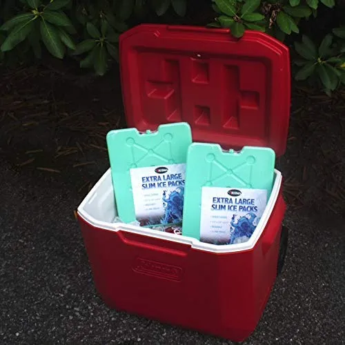 Kona Large Ice Packs for Coolers - Slim Space Saving Design - 25 Minute Freeze Time (4)