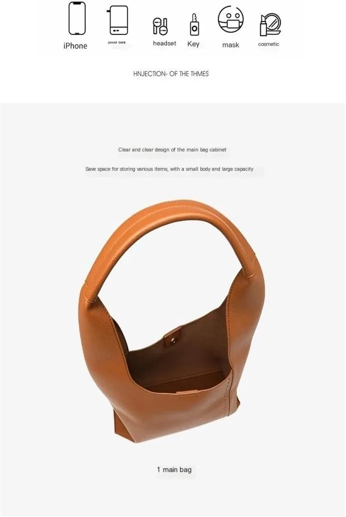 Ladies' Fashion Retro Underarm Bag Solid Color Soft Face Handheld Shoulder Bag Including Inner Bag(Gray)