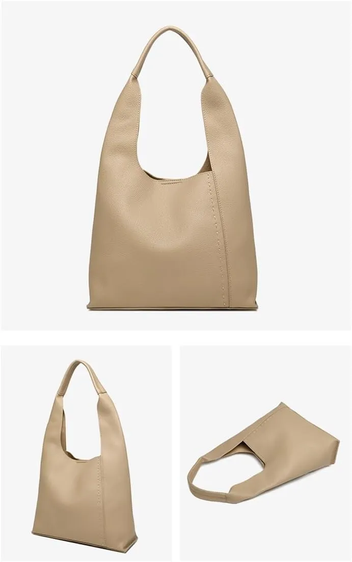 Ladies' Fashion Retro Underarm Bag Solid Color Soft Face Handheld Shoulder Bag Including Inner Bag(Gray)