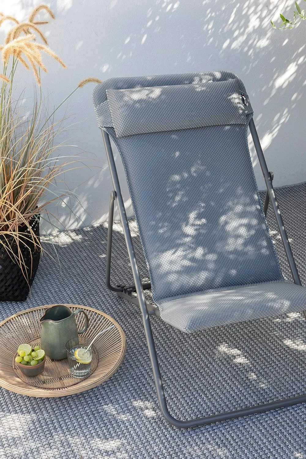 Lafuma Maxi TRANSAT Folding Sling Chair, Silver