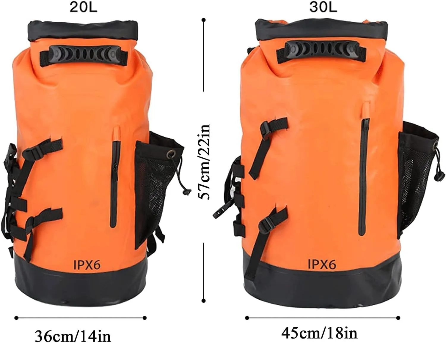 Large Capacity Waterproof Dry Bag, Floating Mountaineering Backpack, Roll-top Drying Bag for Kayaking, Camping (Size : 20L)