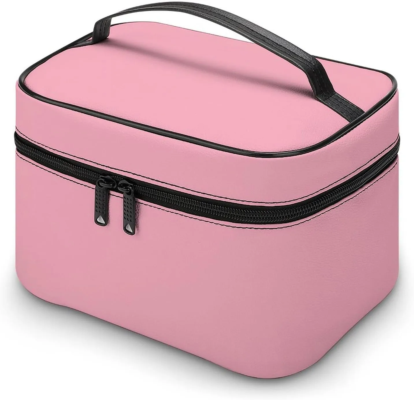 Large Makeup Bag, Solid Cherry Blossom Pink Cosmetic Bag for Women Girls, Portable Toiletry Bag, Travel Make Up Organizer Bag